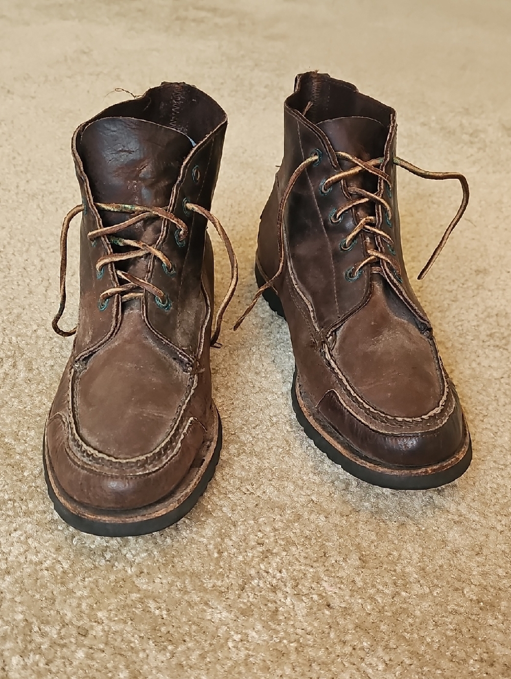Vintage Men's Brown Leather VIBRAM DEXTER Boots no Size Tag Measure S-11M O8
